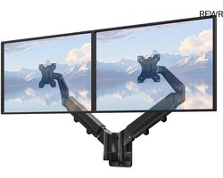 Monitor Wandhouder - Dubbele Monitorsteun - Ruimte Besparen - In Hoogte Verstelbaar - 17-32 Inch - Zwart