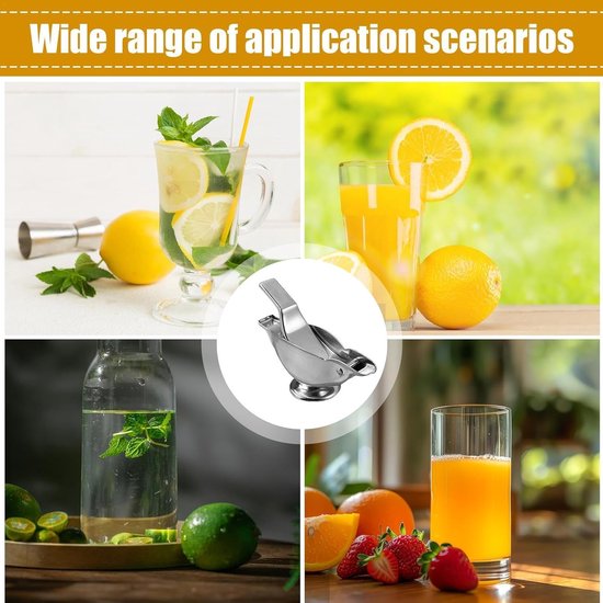 Citruspers - Vogel Juicer - Sap Extraheren - Ergonomische Grip - 3x5x3 cm - Zilver — afbeelding 3