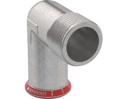 Geberit Mapress C-staal overgangsbocht 90° met buitendraad, DN 12 / 15, dø 15 mm, 21613