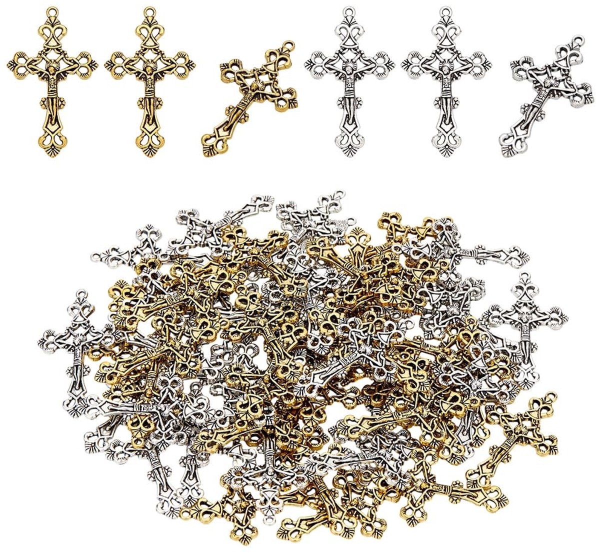 Dailygoods - Set van 60 Tibetaanse Antieke Kruishangers voor Sieraden