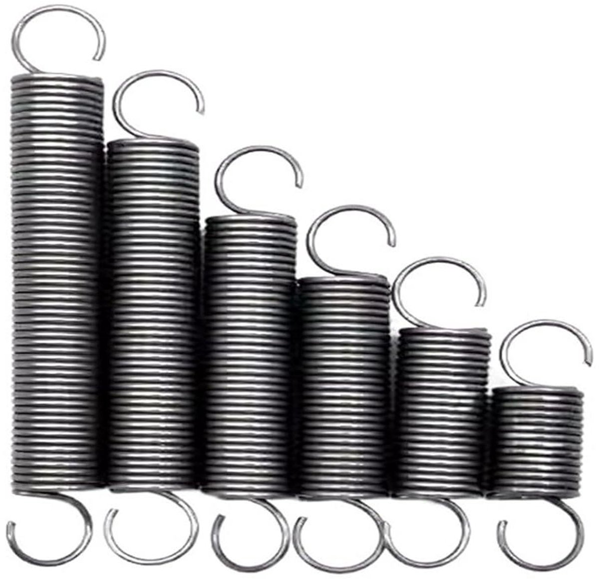Spanveren 10 stuks - Expansieveren trekveren - Onderhoud en reparatie - Roestvrij staal dubbele haak - 12 mm draaddiameter - Zilverkleurig