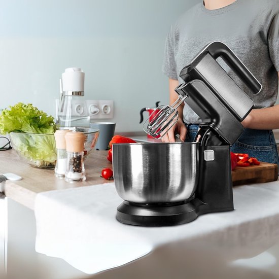 AHD® Mixer met mengkom - Mixer - Mixer met mengkom keukenmachine - ‎Zwart - 26cm x 40cm x 45cm van Ahd — afbeelding 3