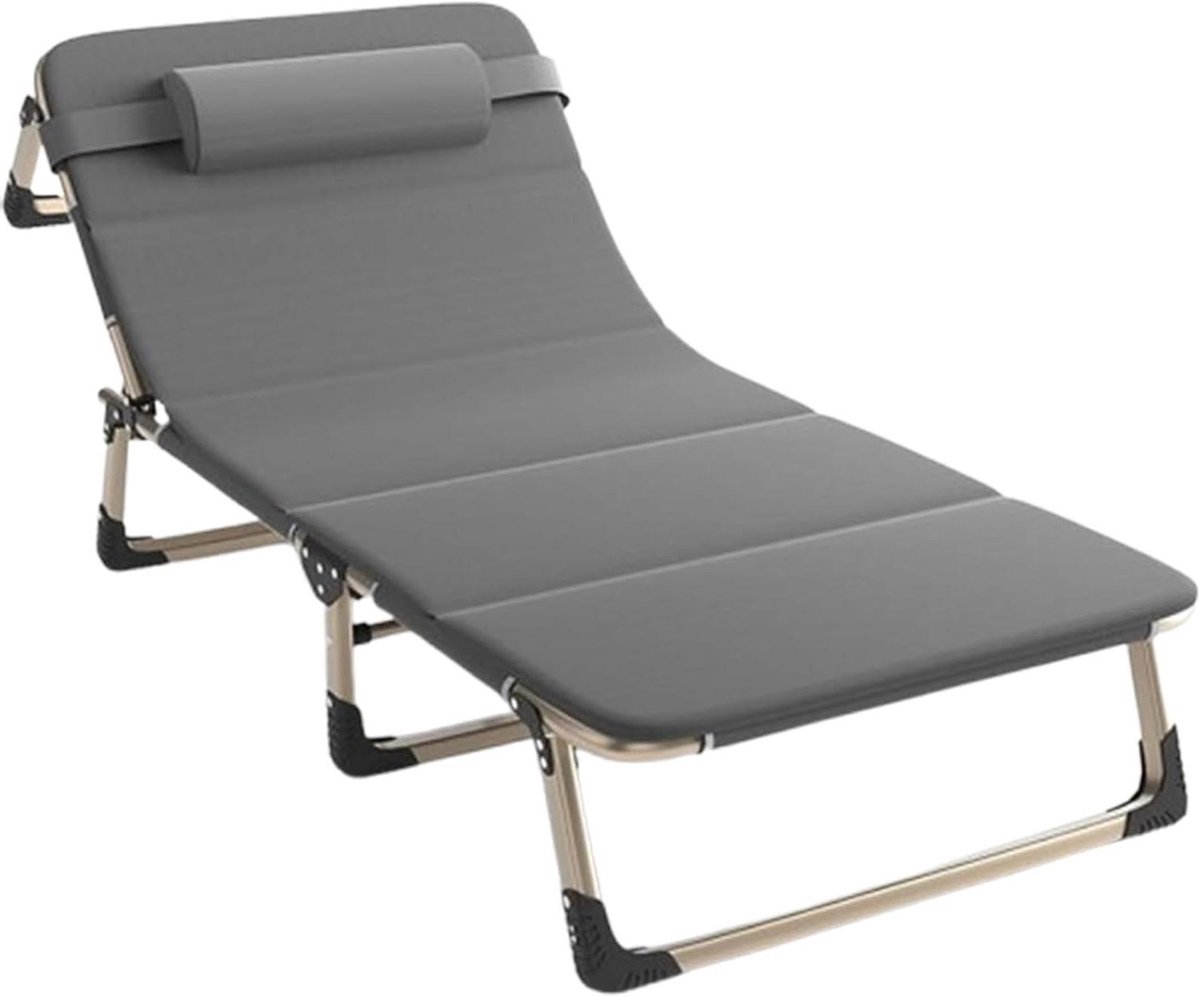 Veldbed Campingbed - Vouwbed Ligbed - Buiten Ontspannen - 4 standen verstelbaar - 190x75x30cm - Effen