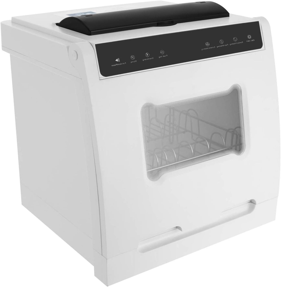Tafelvaatwasser Compacte vaatwasser Snel servies reinigen Vier wasprogramma's 44 x 40 x 40 cm Wit