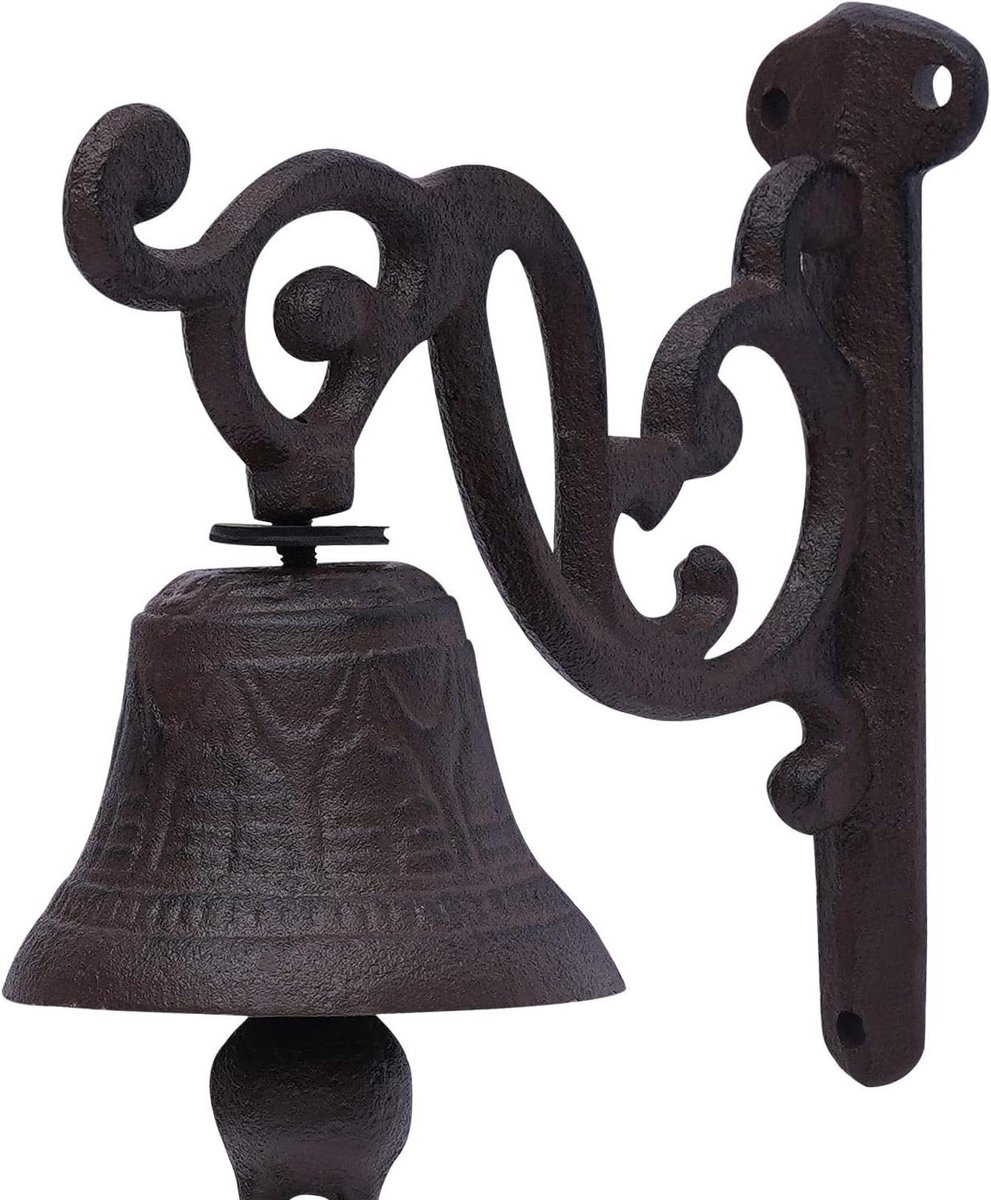 Deurbel Gietijzer - Wandbel Decoratief - Entree Aankleden - Tijdloze Vintage Charme - 13.5 cm Diameter - Brons