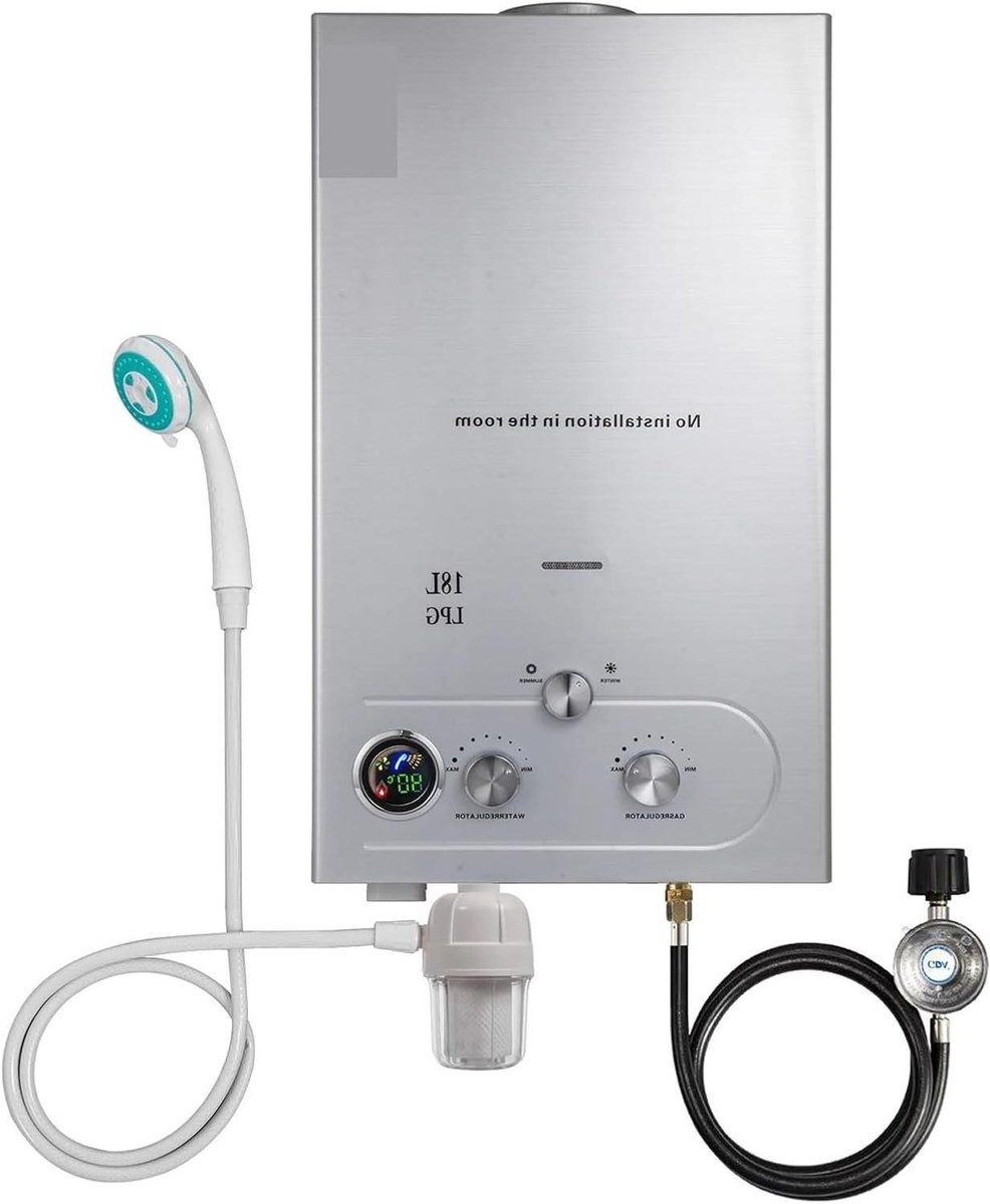 Elektrische boiler - Doorstroomverwarmer Gas - Direct Warm Water - Lage Waterdruk Start - 10L 36KW - Zilver