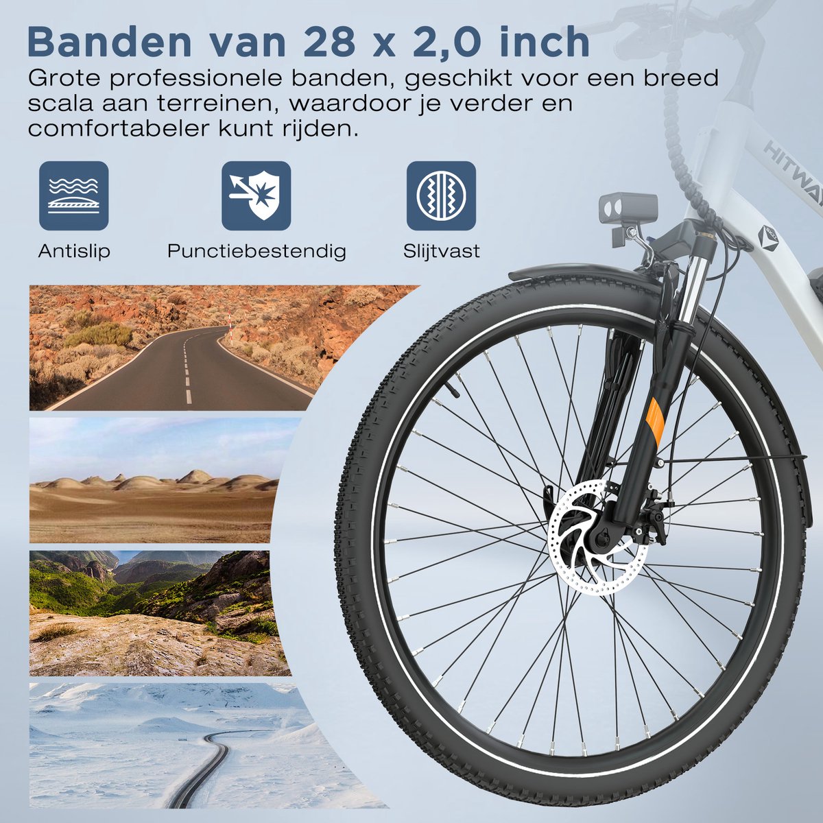 Hitway Elektrische Fiets BK27S - 28 Inch City Commuter EBike met Afneembare 36V 13Ah Lithium Batterij - Damesfiets - E-Bike met 250W Motor - 7 Versnellingen – foto 5