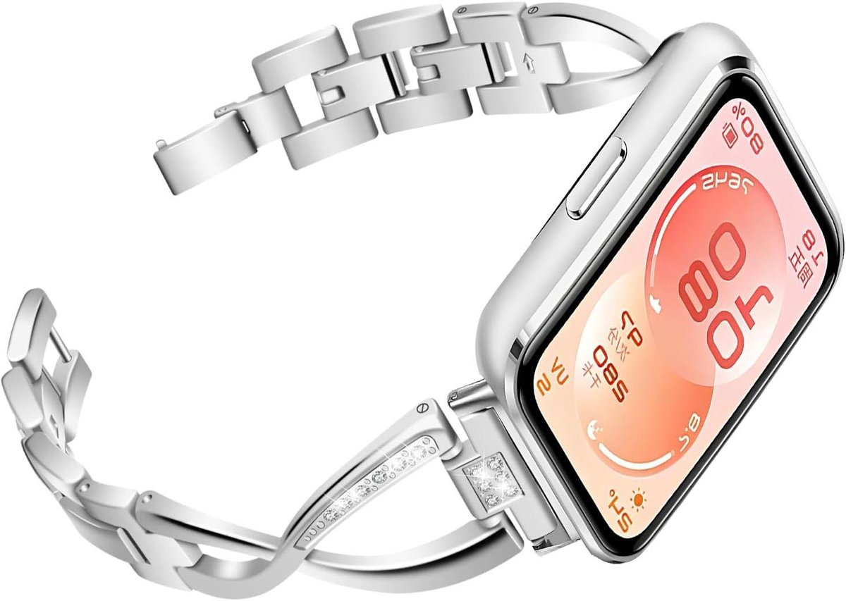 Metalen horlogeband - Smartwatch polsband - Dagelijks gebruik - Verstelbare lengte - 140-210 mm - Zwart