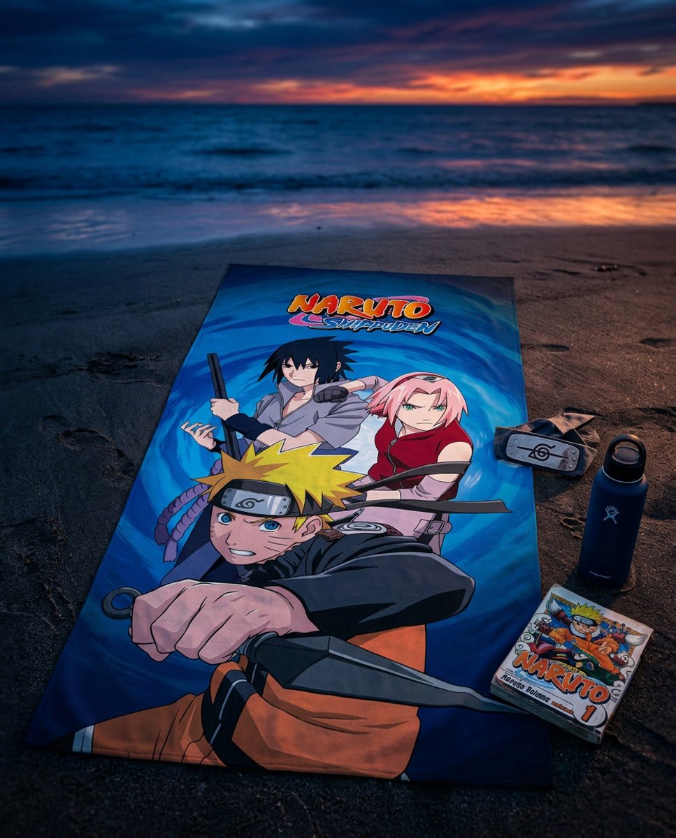 Naruto strandlaken blauw 70 x 140 - polyester