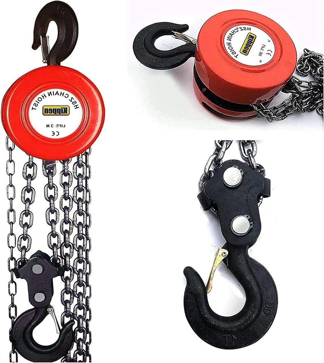 Handmatige Kettingtakel - Hefwerktuig - Lasten Verplaatsen - Draagkracht 1 Ton - 3 Meter - Zilver