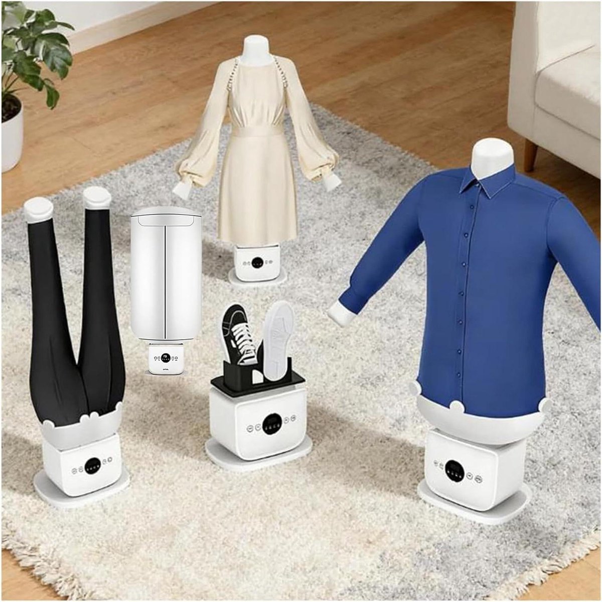 Automatische Strijkmachine - Stoomdroger Kleding - Kreukvrij Maken - Snel Strijken Drogen - XXL Kleding - Wit