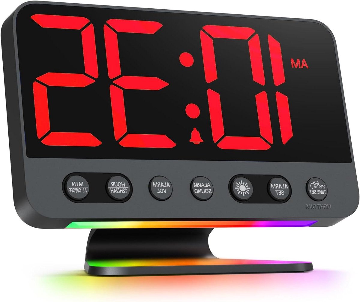 Digitale Wekker - Nachtklok Tafelklok - Wakker Worden - Extra Luide Alarm - 5cm Cijfers - Zwart Rood