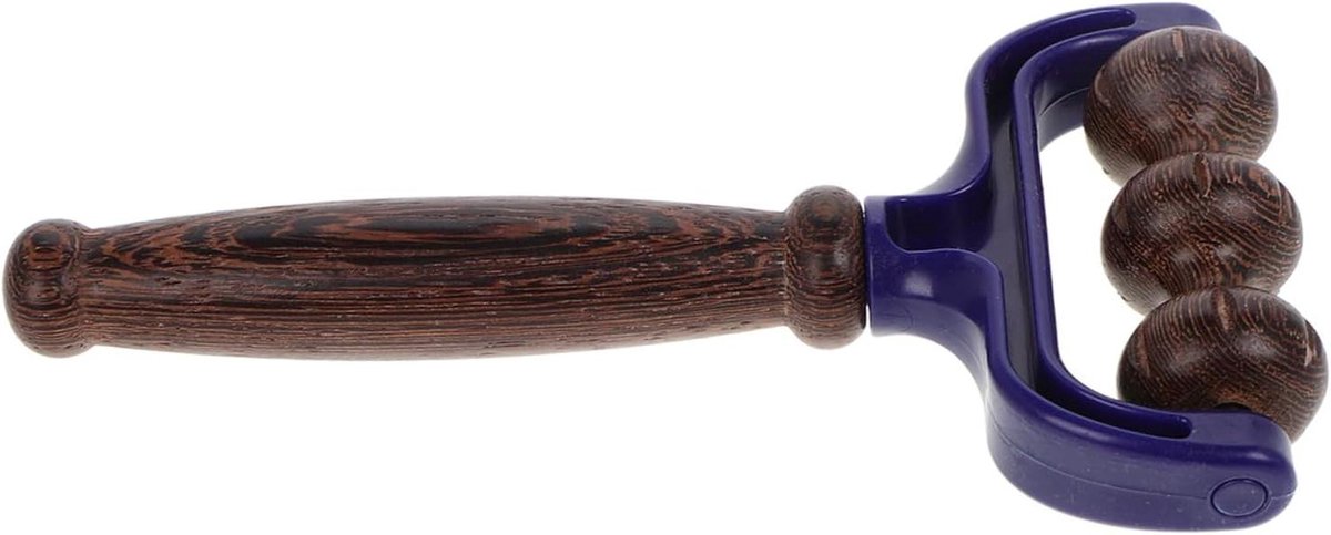 Houten Massage Roller - Spierontspanning Tool - Handmatige Lichaamsmassage - Ergonomisch Ontwerp - 18 x 9 cm - Koffie
