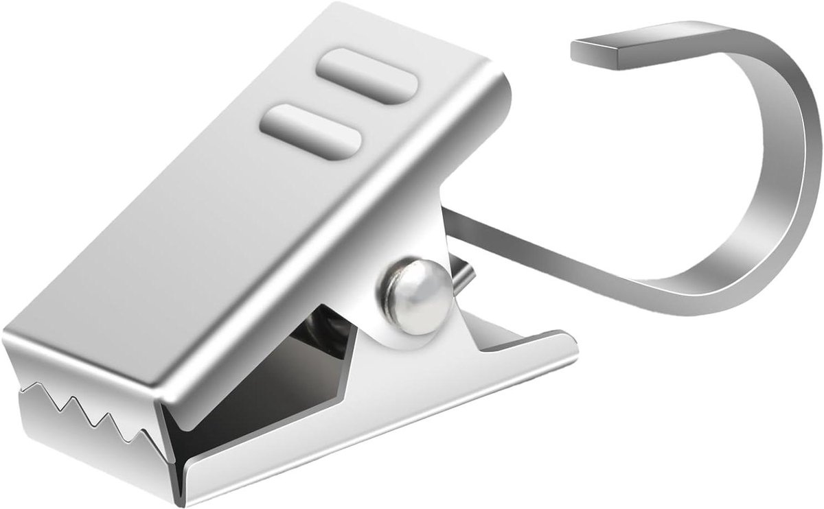 Gordijnclips Haken - Roestvrijstaal Clips - Decoratie Ophangen - Sterk Roestvrij Staal - 25 Stuks - Zilver