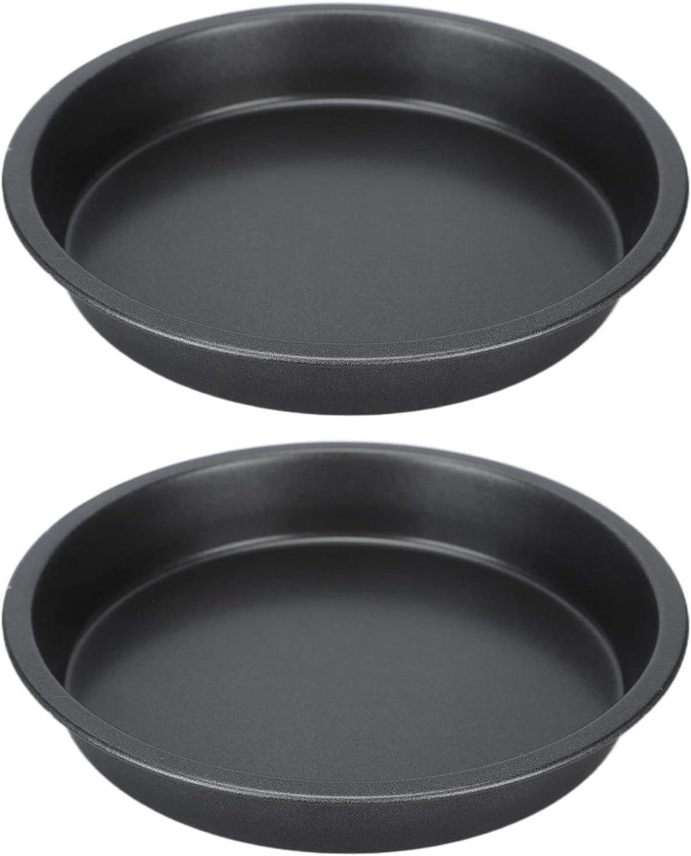 Pizza Pan - Bakvorm Rond - Deep Dish Pizza - Antiaanbaklaag - 25 cm Diameter - Zwart