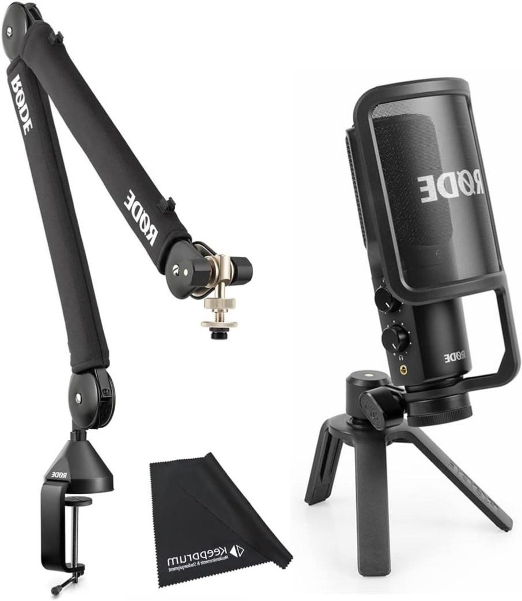 Condensatormicrofoon Set - Opname Microfoon - Professionele Opnames - Zero Latency Monitoring - 24 bits 48 kHz - Zwart