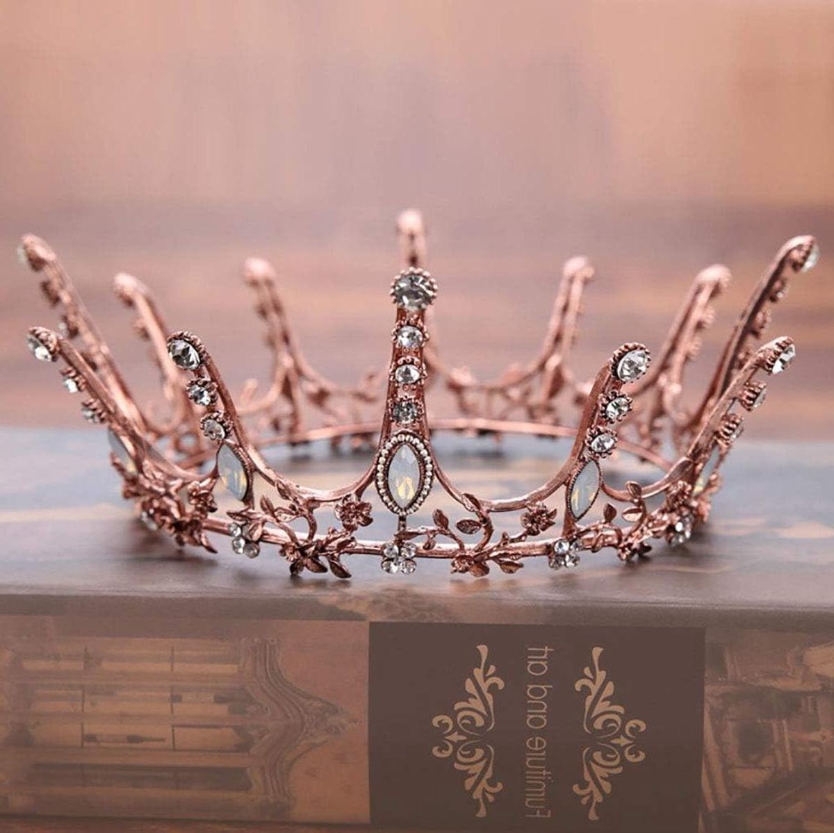Bruid Tiara Bloem Kroon - Bruiloft Haaraccessoires - Bruidsfeest Prom - Barokke Gouden Stijl