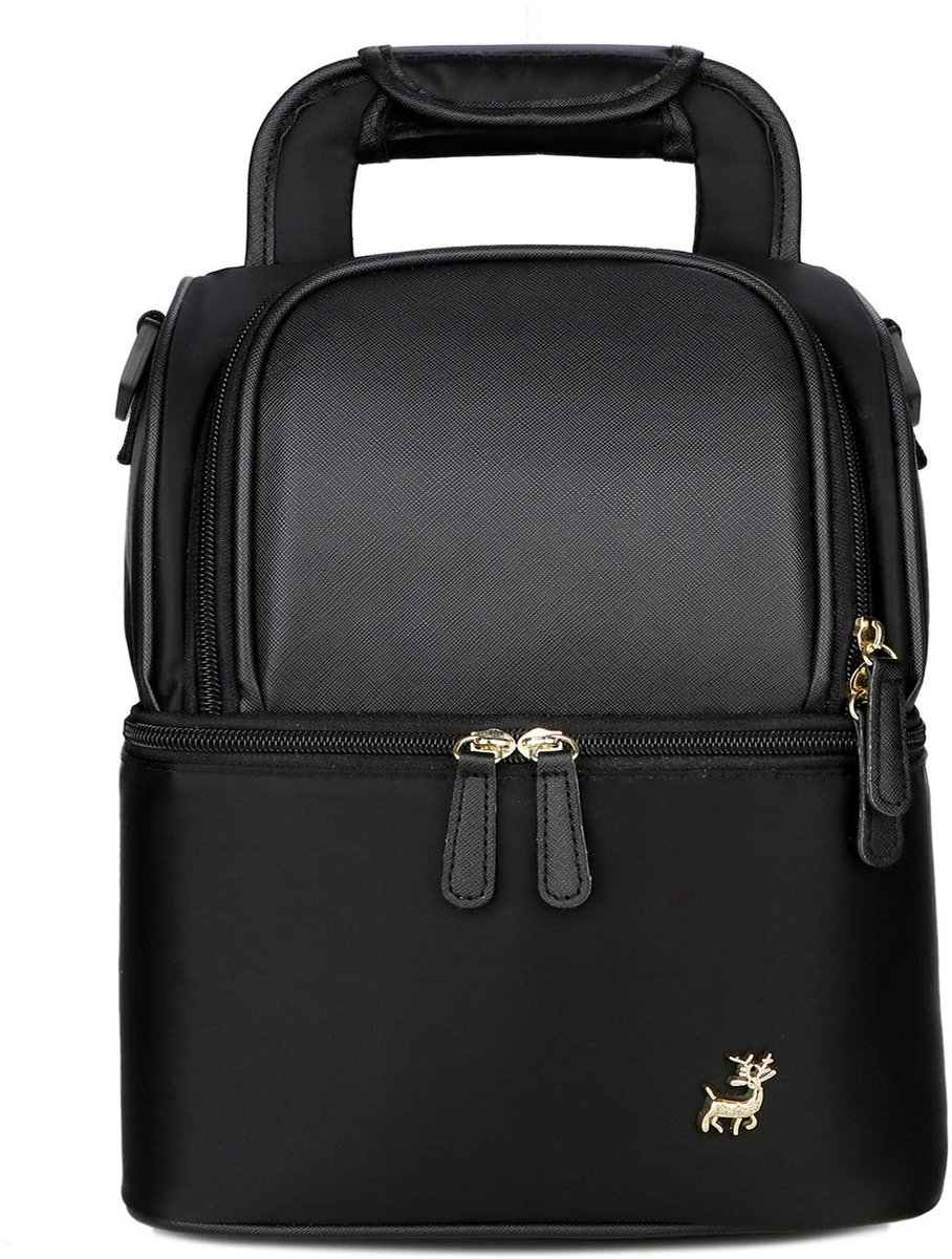 aladdien - Babyfles Koeltas - Borstvoeding - Grote Capaciteit - Zwart - Insulated Lunch Bag - Perfect voor op Reis - Ideaal voor Moeders