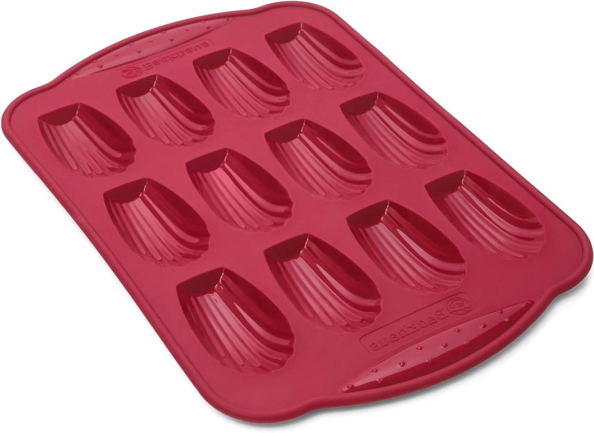 Madeleine bakvorm - Siliconen vorm - Koekjes bakken - 12 holtes - Ø 7 x 4 cm - Bourgondië