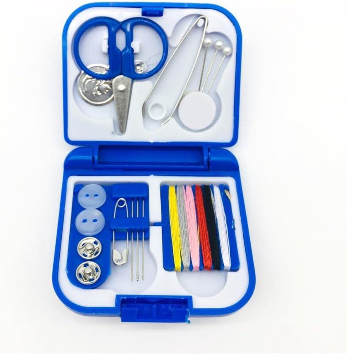 Mini Naaiset - Reis Naaiset - Kleine Reparaties - Compact Ontwerp - 2.54 cm - Blauw