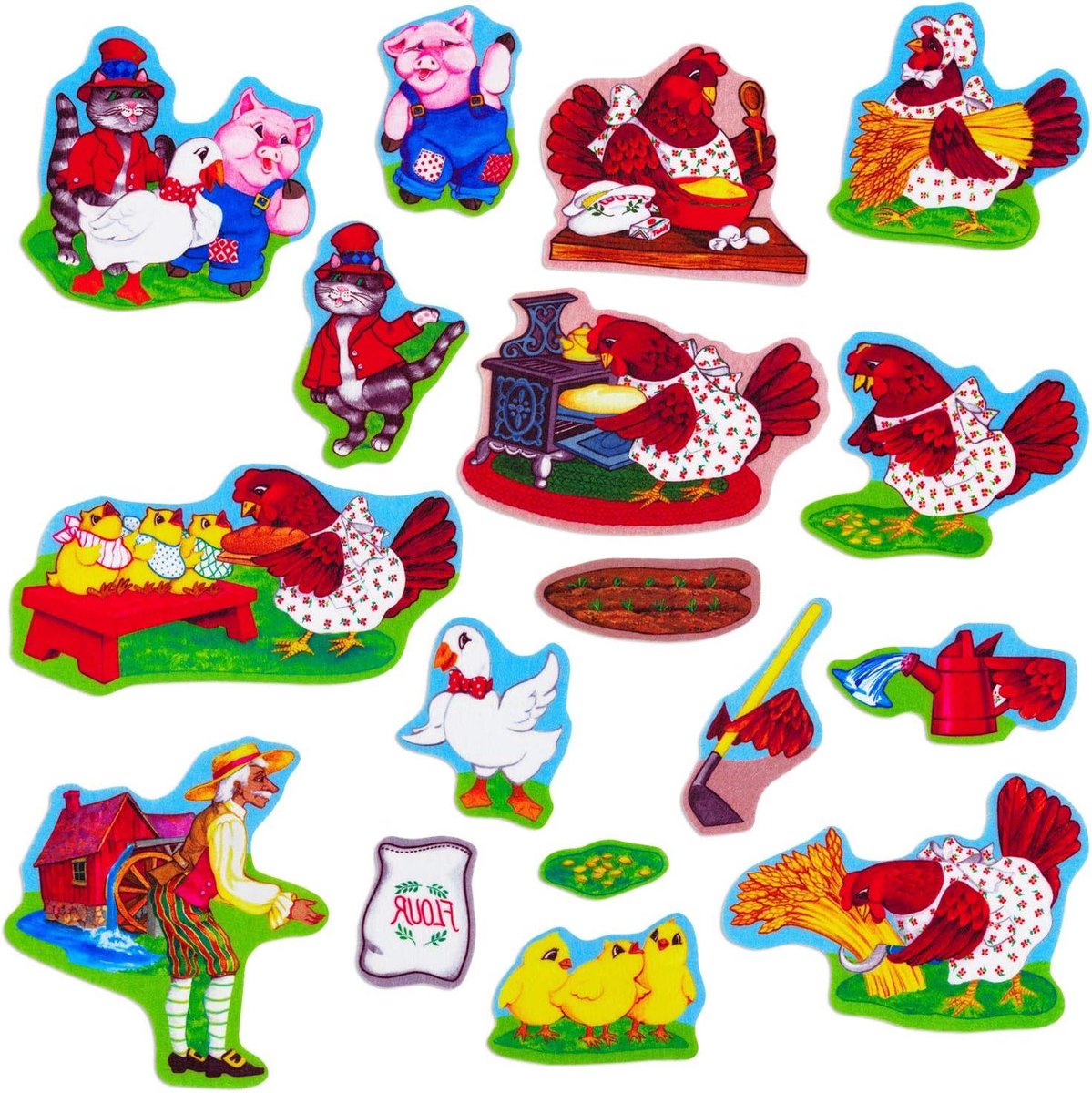 Flanelbord - Verhaalbord Stoffenbord - Educatief Spelen - Met Uitneembare Figuren - 29 cm - Rood