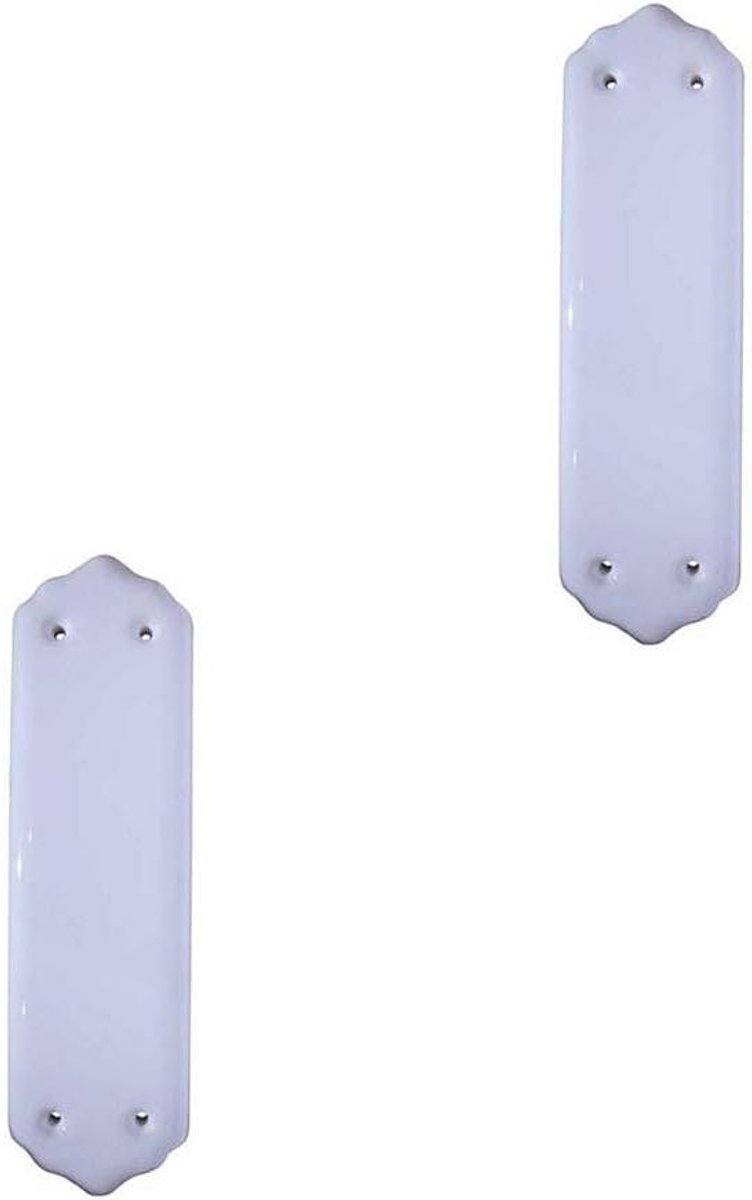 Porseleinen Vingerplaten - Deurbeschermers - Huisdecoratie - Set van 2 - 25 x 16 x 10 cm - Wit