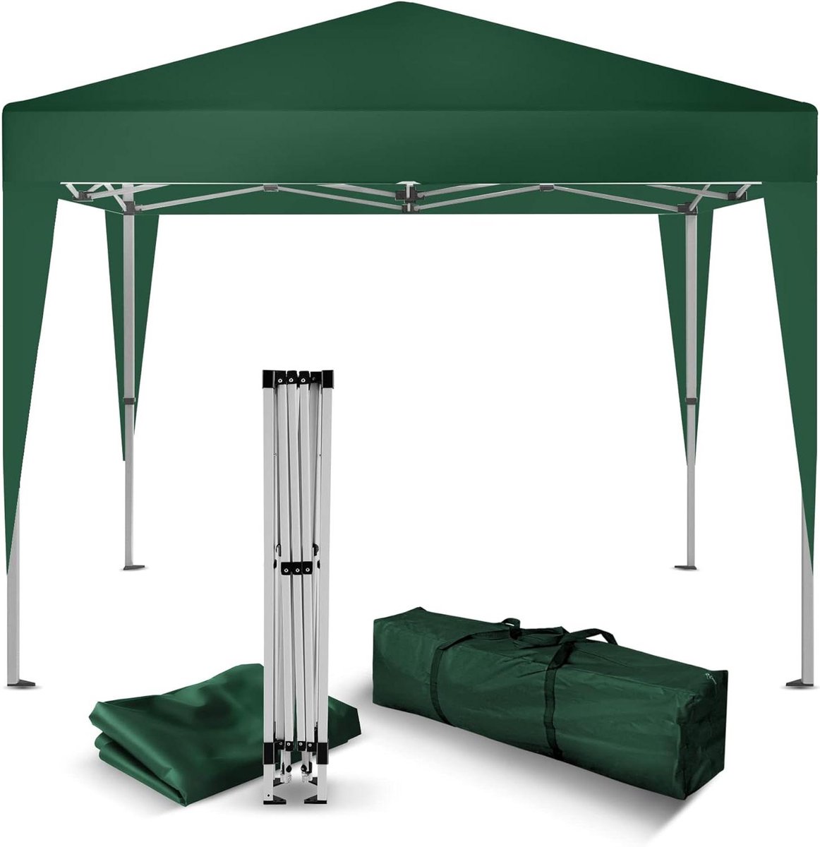 Pop-up Paviljoen - Vouwtent Tuinfeest - Buiten Evenementen Organiseren - Waterdichte Polyester Afdekking - 3 x 3 m - Groen