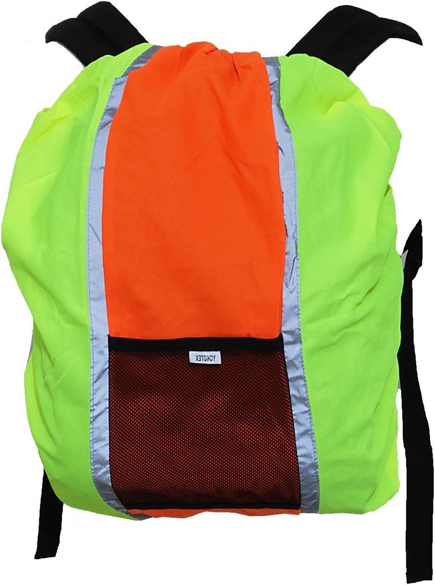 Rugzakhoes - Regenhoes Backpack - Zichtbaarheid Vergroten - Reflecterende Strips - 20-40 Liter - Geel