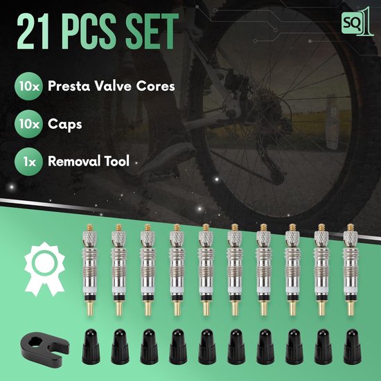 Presta Ventielkern Kit - Ventielkern Vervanging - Fietsbanden Onderhoud - Universeel Compatibel - 21 stuks - Aluminium van Merkloos — afbeelding 2