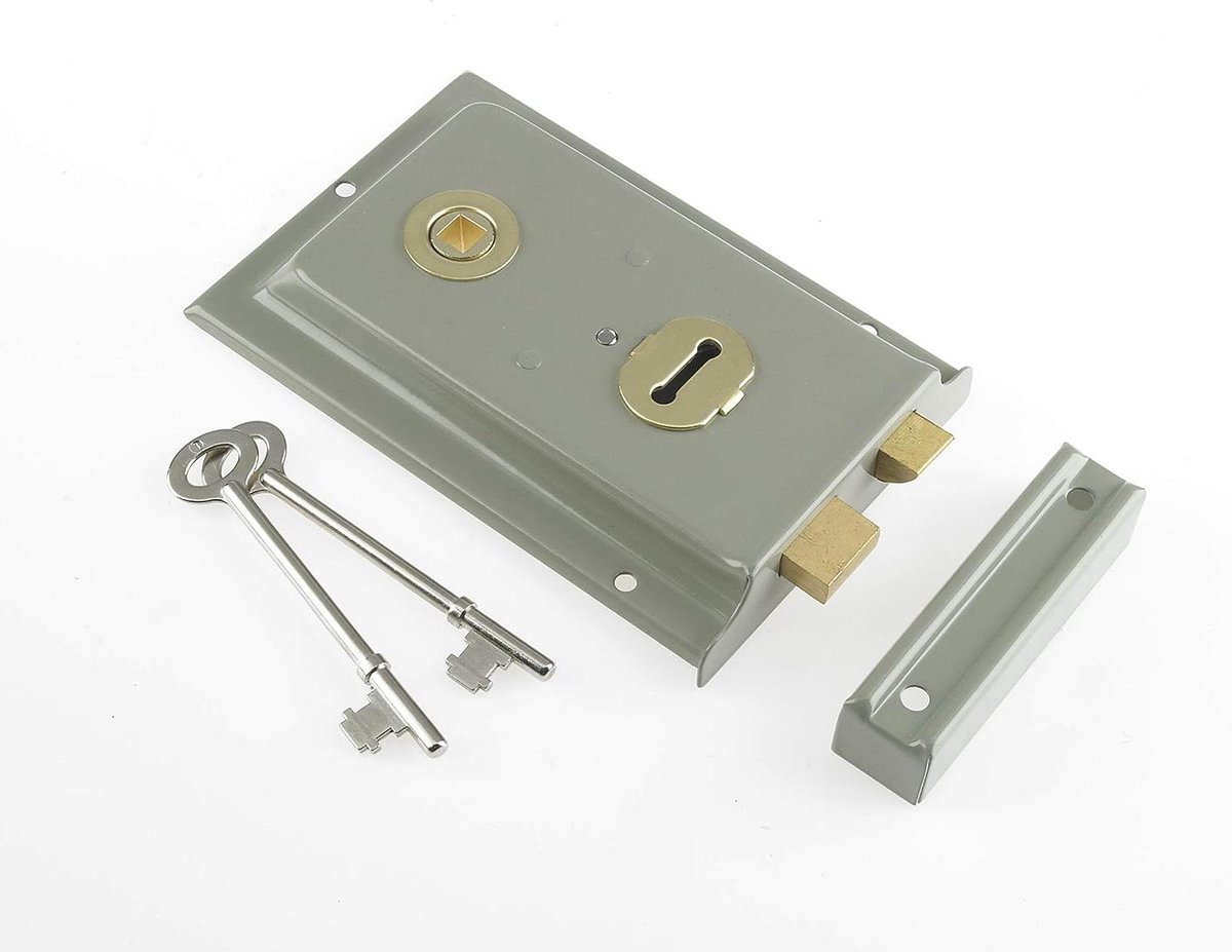 Grendelslot - Veiligheidsslot Deur - Extra Beveiliging - Omkeerbaar Links Rechts - 156 x 104 mm - Grijs