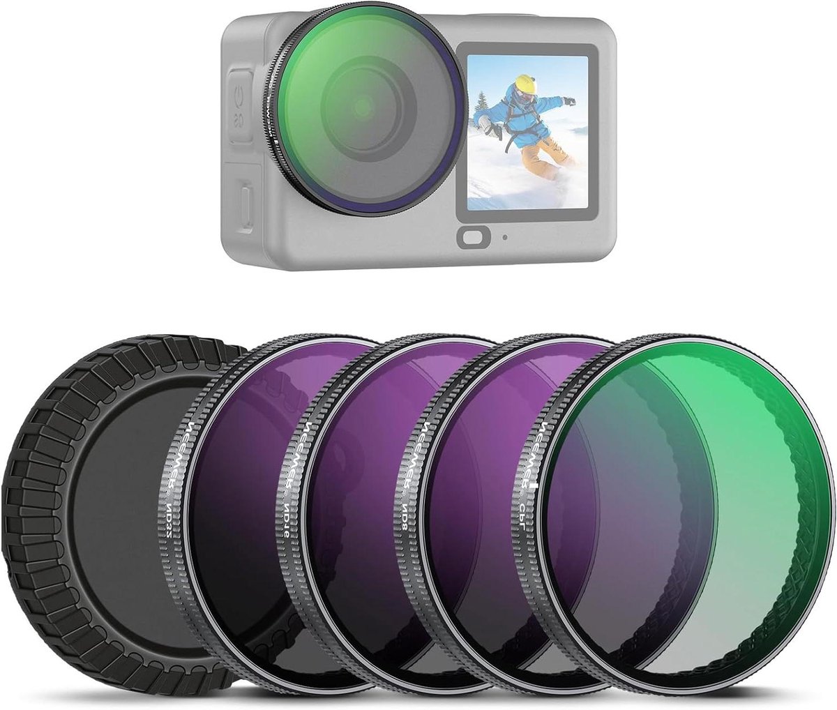 CPL ND Filterset - Lensfilters Actiecamera - Vloggen en Fotografie - Snap-on Bevestiging - 4-pack - Niet van toepassing