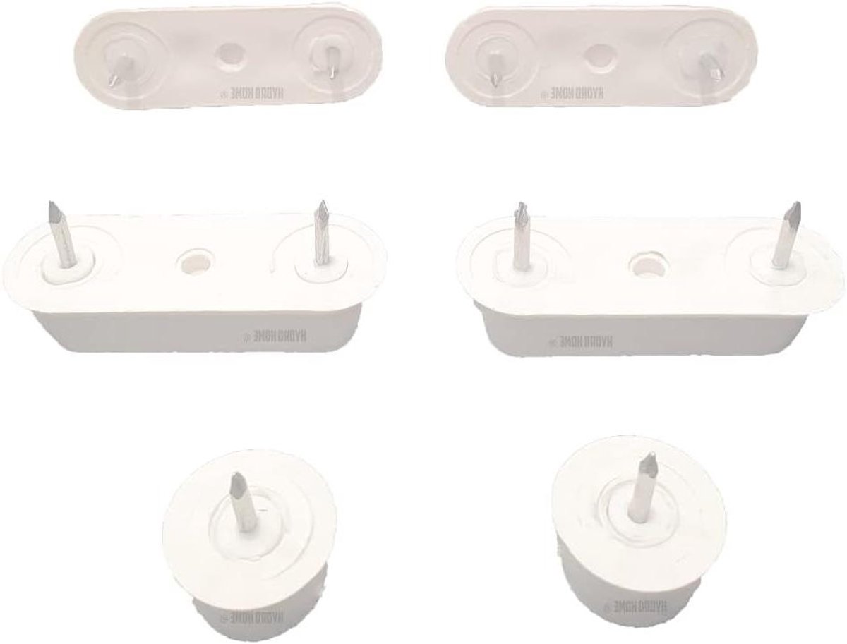 Toiletbril Bumpers - WC-bril Onderdelen - WC-bril Reparatie - Set van 6 stuks - 4 Rechthoekig 2 Rond - Wit