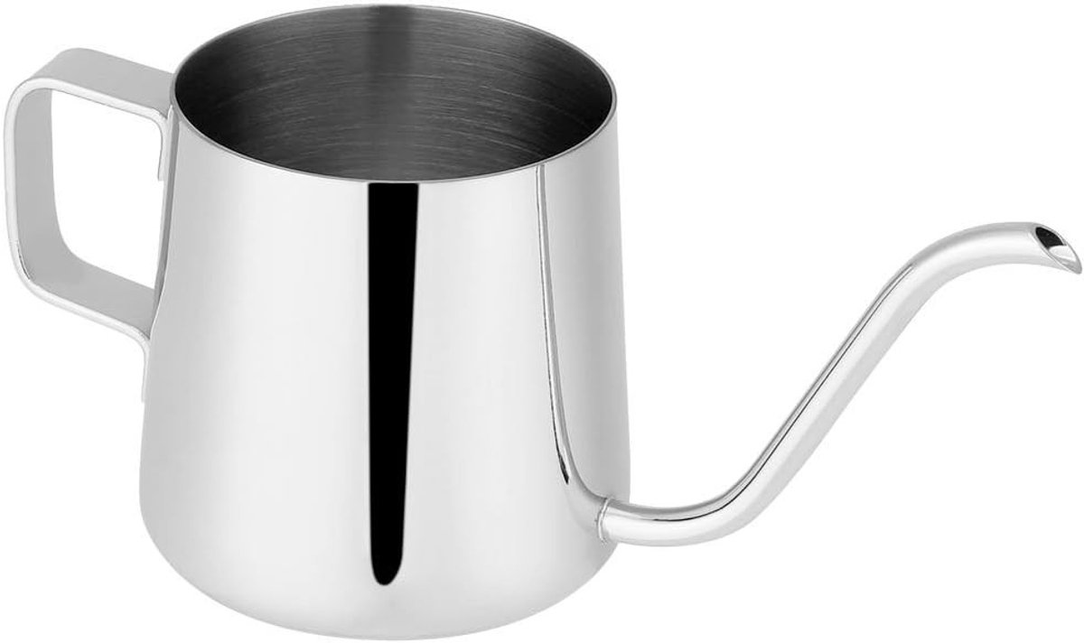 Elegante RVS Koffiepot met Smalle Tuit 250ml voor Perfecte Filterkoffie en Thee, Ideaal voor Thuisgebruik en Barista's