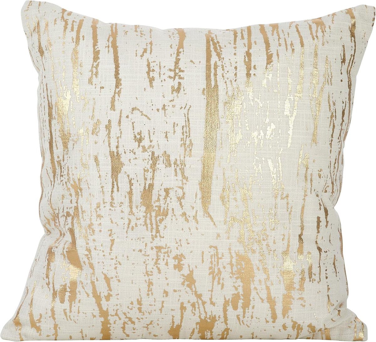 Katoenen Sierkussen - Decoratief Kussen - Woonkamer Decoratie - Gedistilleerd Metaal Folie - 20 x 20 Inch - Goud