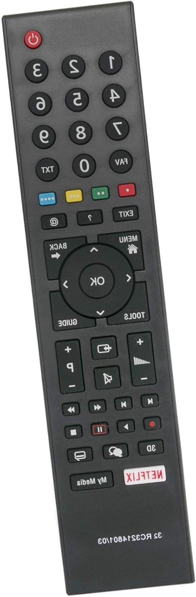 Afstandsbediening Vervangen - Universele Afstandsbediening - TV Bediening - Geen Configuratie Nodig - 12 x 7.7 x 0.3 cm - Zwart