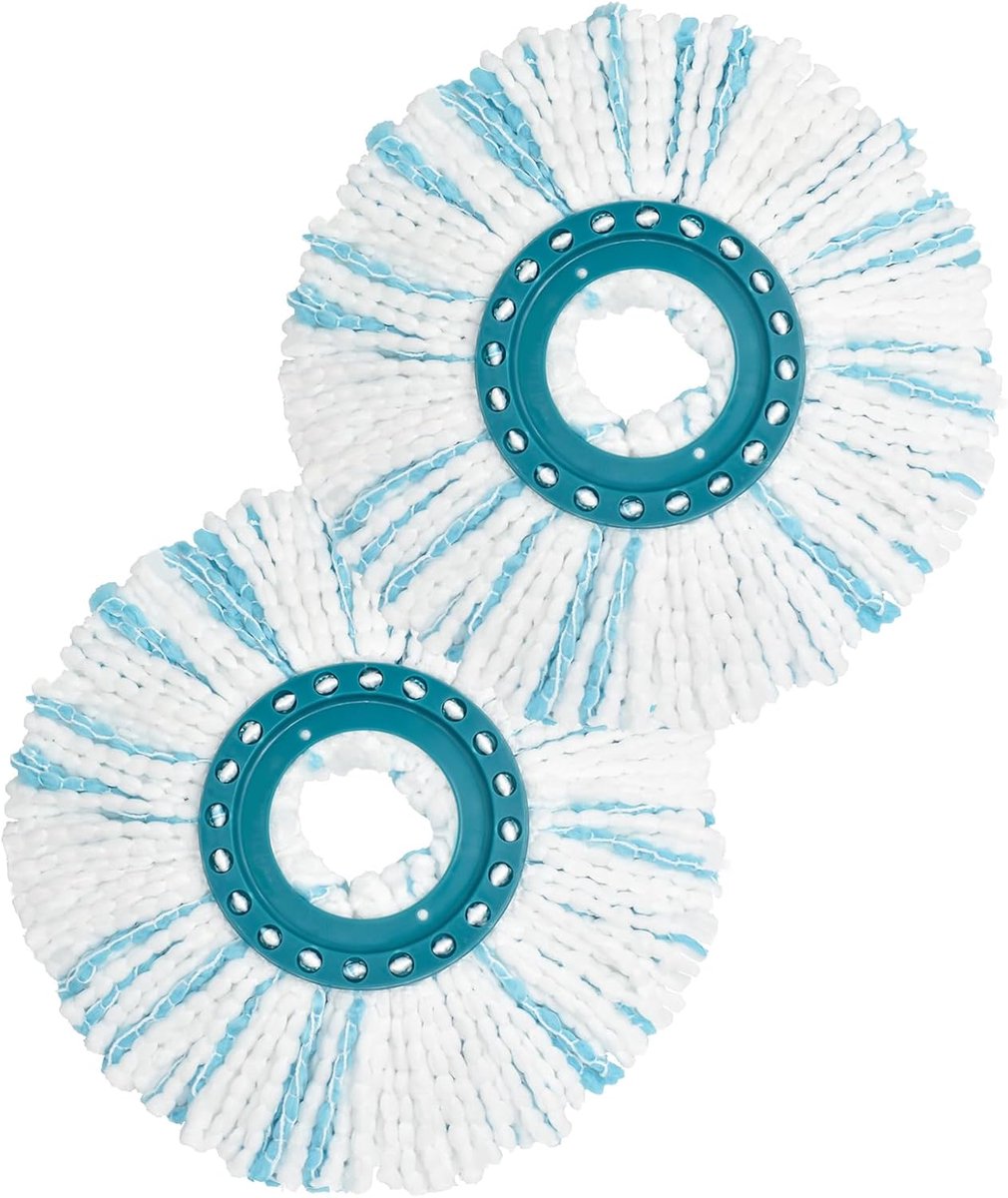 2x Dweil navulling geschikt voor Leifheit Clean Twist Disc Mop - Losse vloermoppen - disc mop leifheit - disc mop - Mopkop voor de Set CLEAN TWIST Disc Mop en de Set Combi Disc Mop