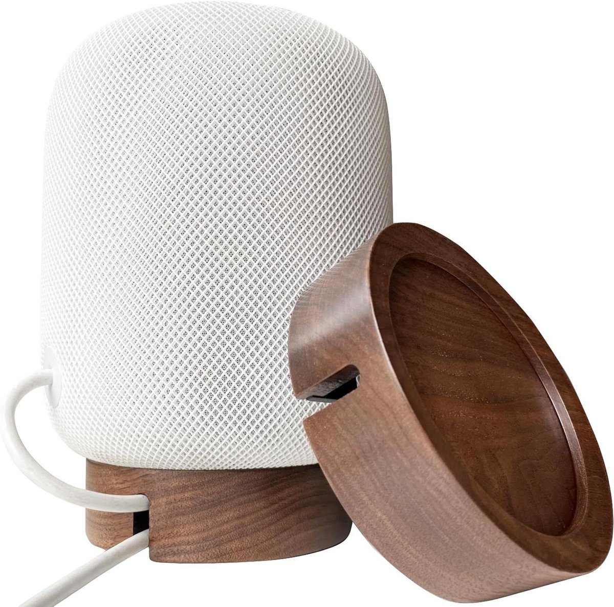 HomePod Standaard - Speaker Houder - Muziek Luisteren - Echt Hout - 18 cm - Zwart