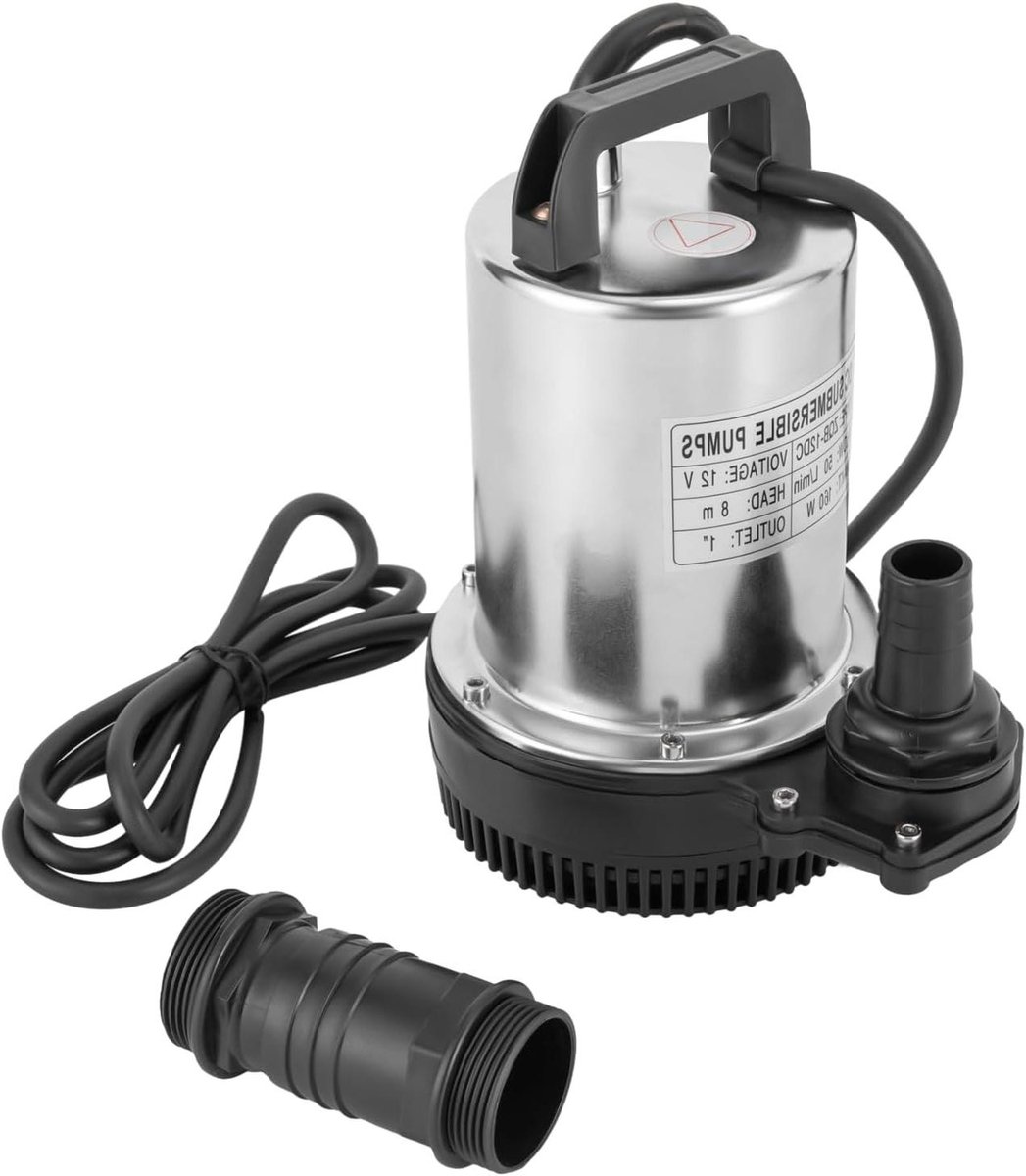 Dompelpomp - Waterpomp Fonteinpomp - Irrigatie Landbouw - Geluidsarme Werking - 8 m opvoerhoogte - Zilver Zwart