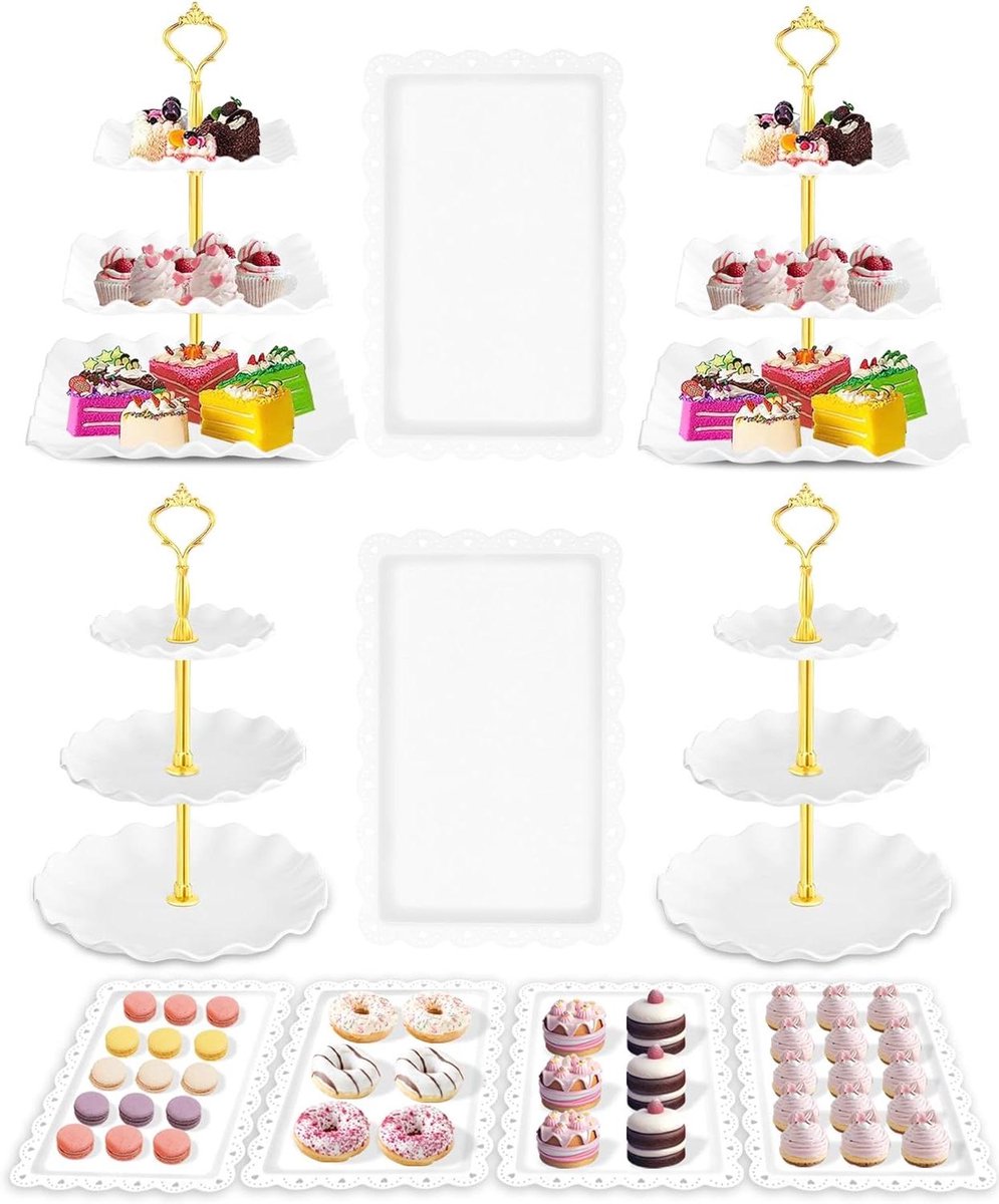 Dessert Tafel Display Set - Taartstandaard Set - Feestelijke Decoratie - Duurzaam Kunststof Metaal