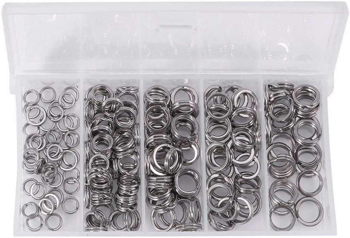 Dubbele splitringen set van 200 stuks, roestvrijstalen verbindingsringen voor kettingen en accessoires