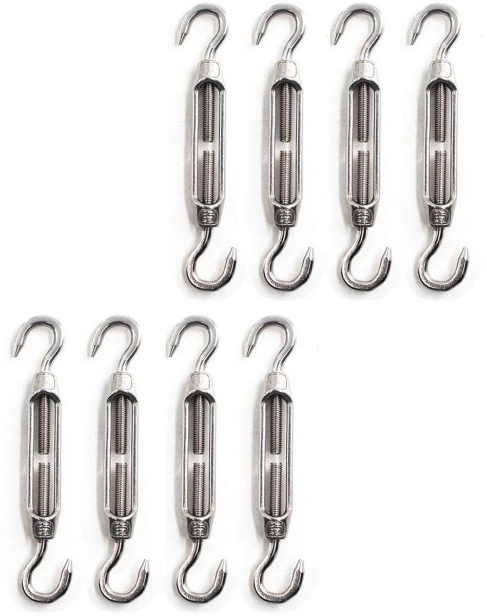 RVS Turnbuckle M5 voor draadspanning - 304 roestvrij staal haak en haak - Set van 8 stuks voor optimale spanning en bevestiging