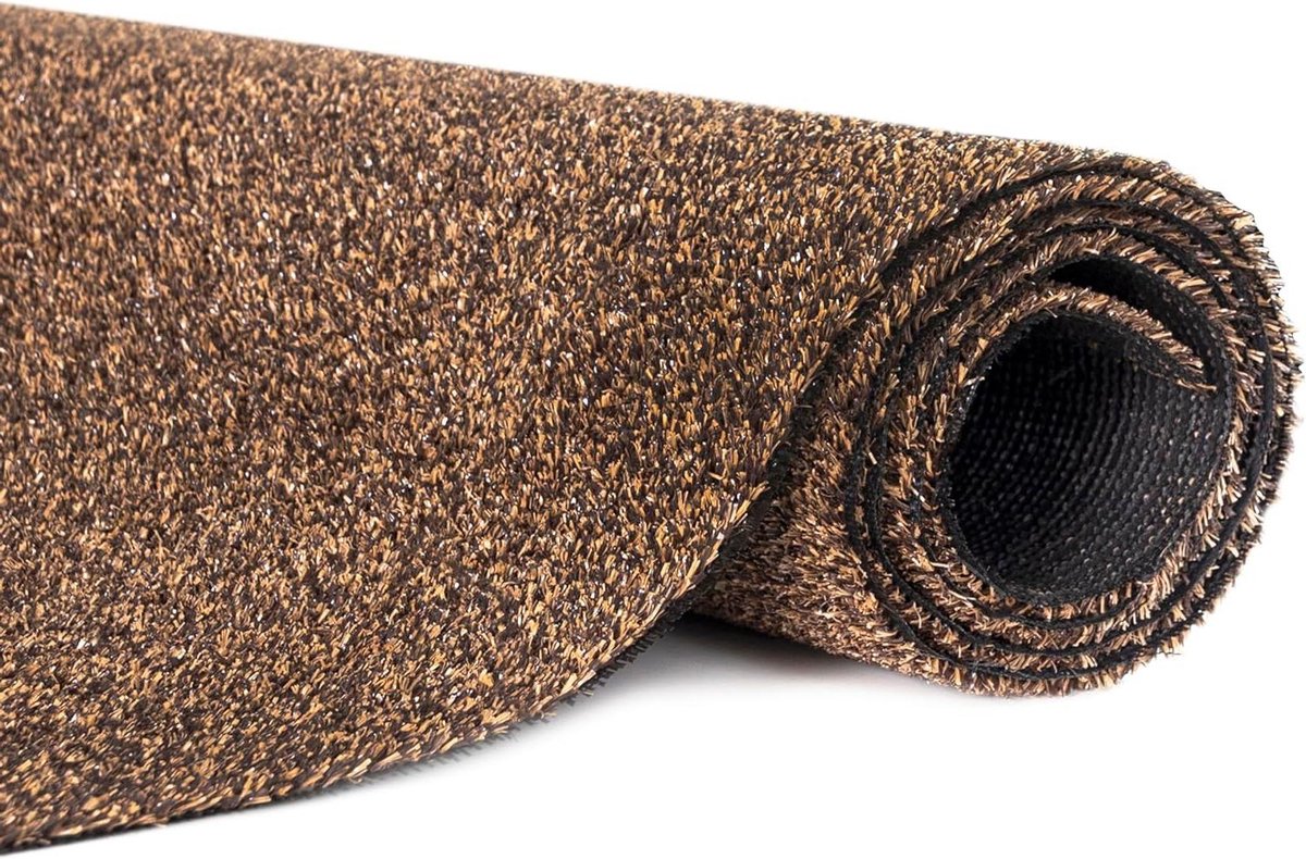 Kunstgras Mat - Balkon Tapijt - Terras Aankleden - Waterdicht Antislip - 150 x 200 cm - Bruin