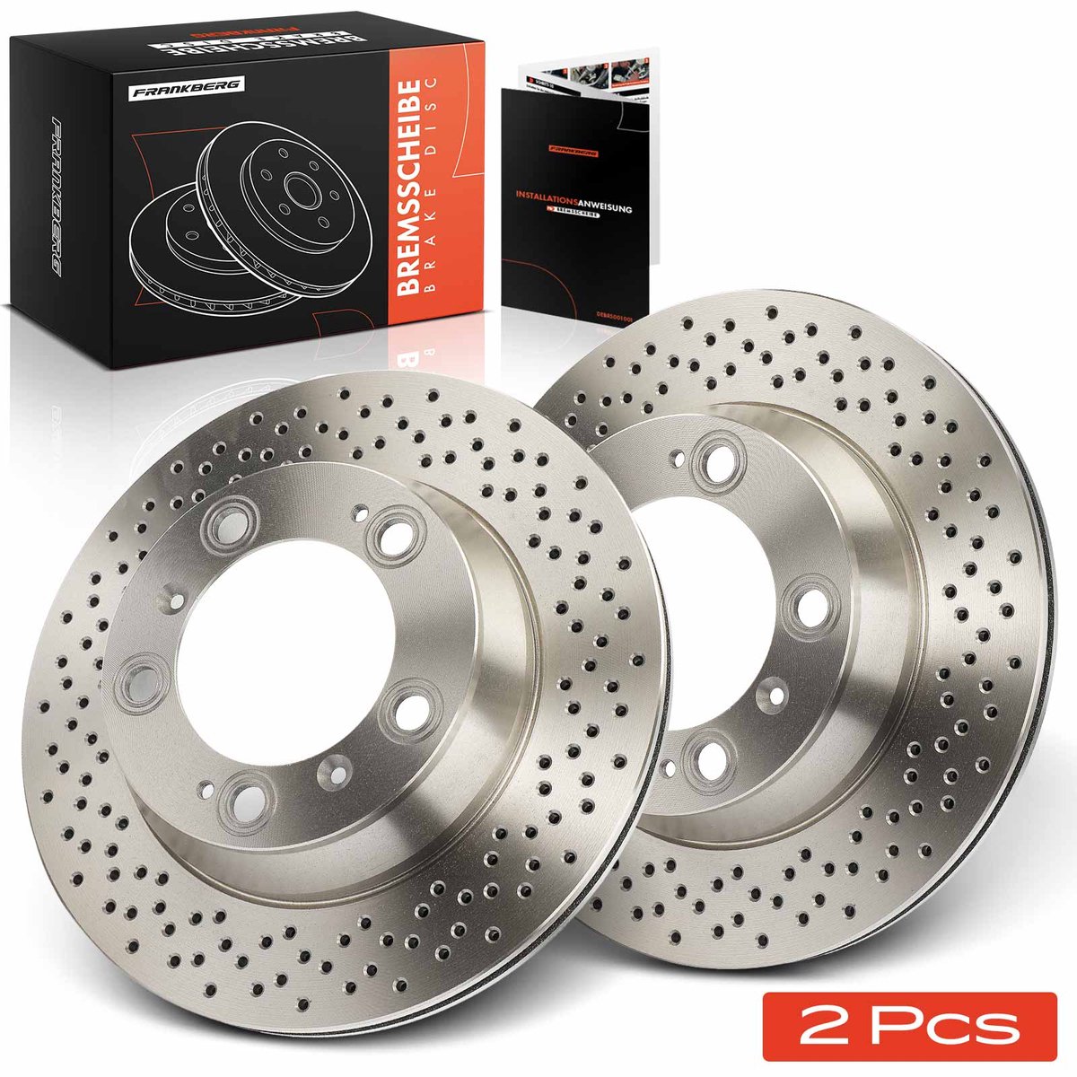 Frankberg 2x Remschijf Achteras voor Porsche