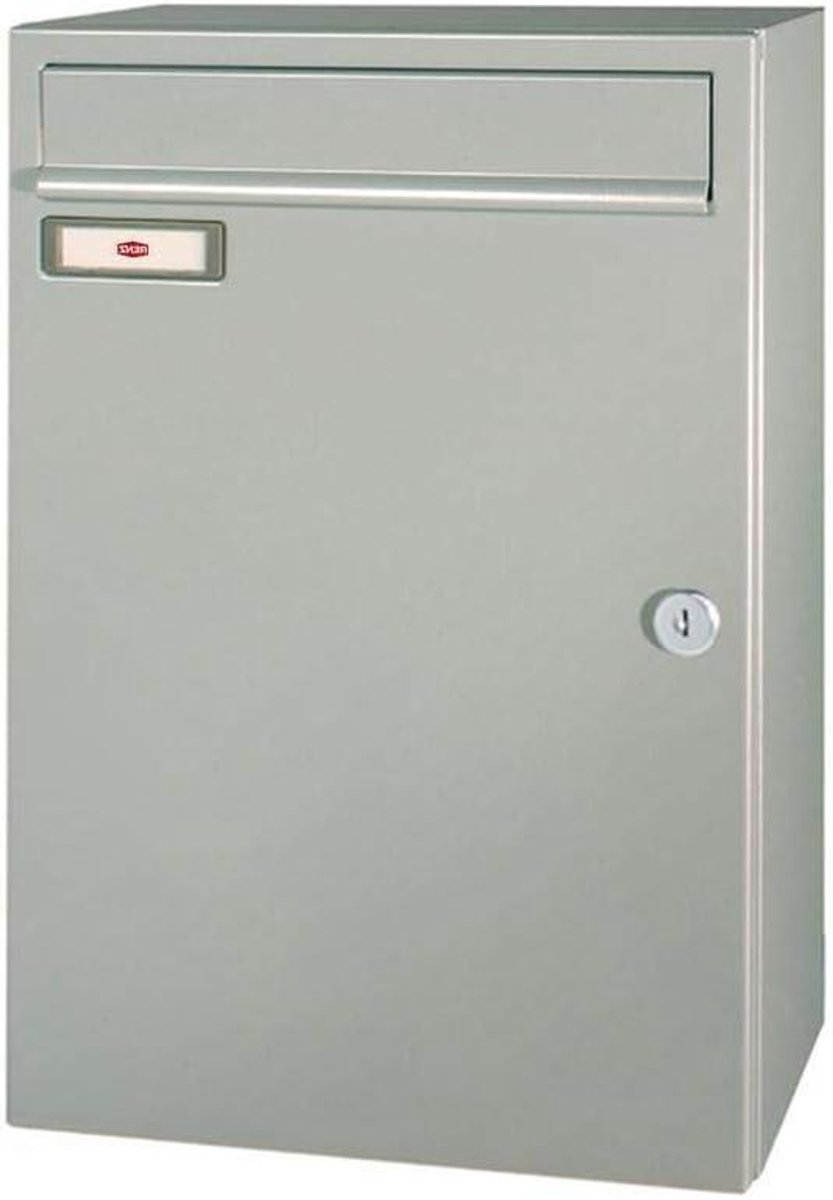 Opbouw brievenbus - Wandbrievenbus brievenbak - Post ontvangen - C4 formaat inworp - 17 liter - Grijs aluminium