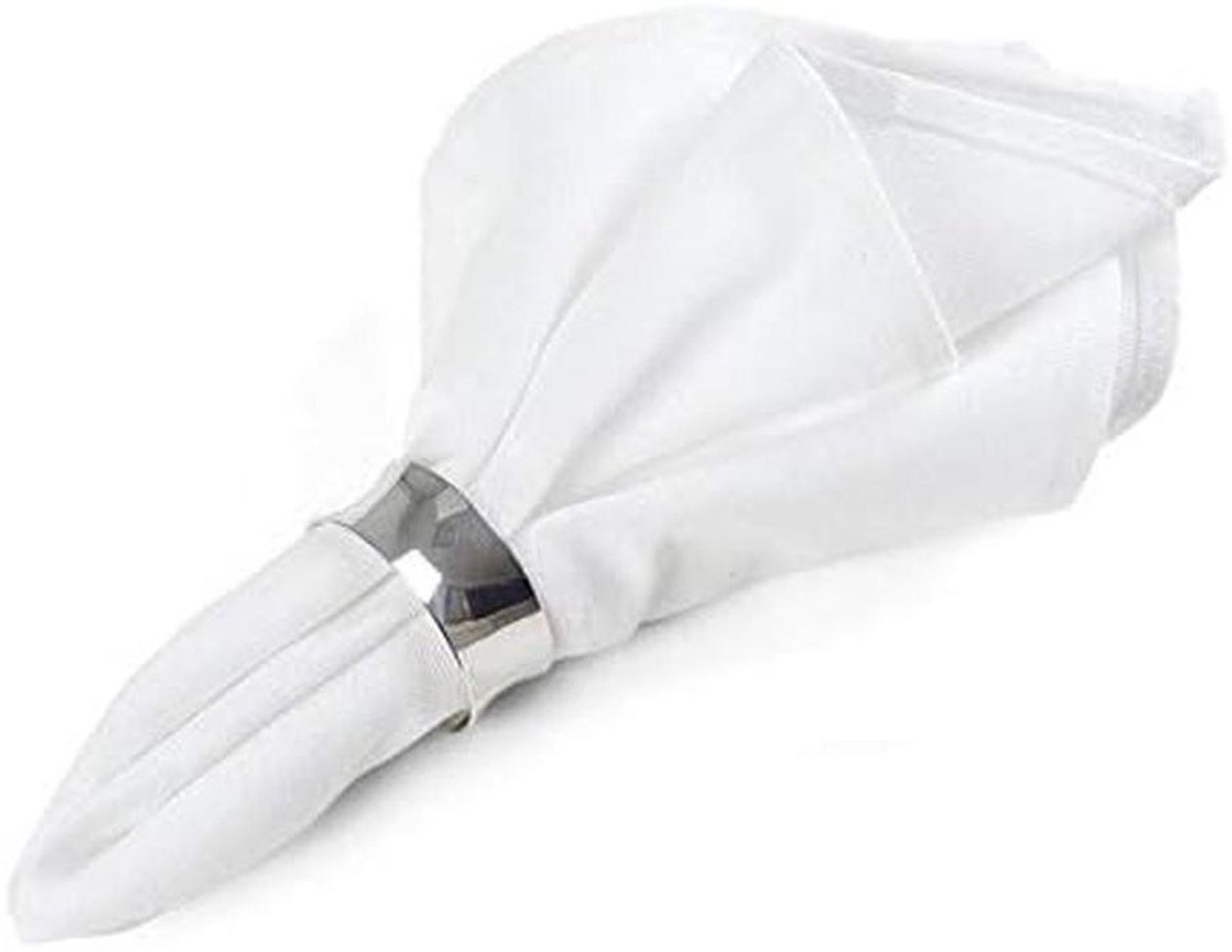 Katoenen Servetten - Stoffen Servetten - Tafeldekken - Grof geweven - 40x40cm 25 stuks - Wit