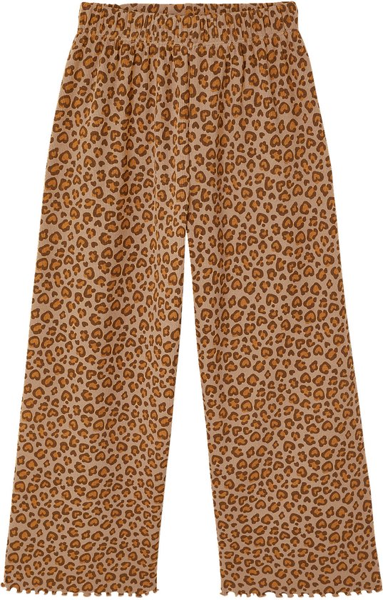 Meisjes legging in ribgebreide stof beige