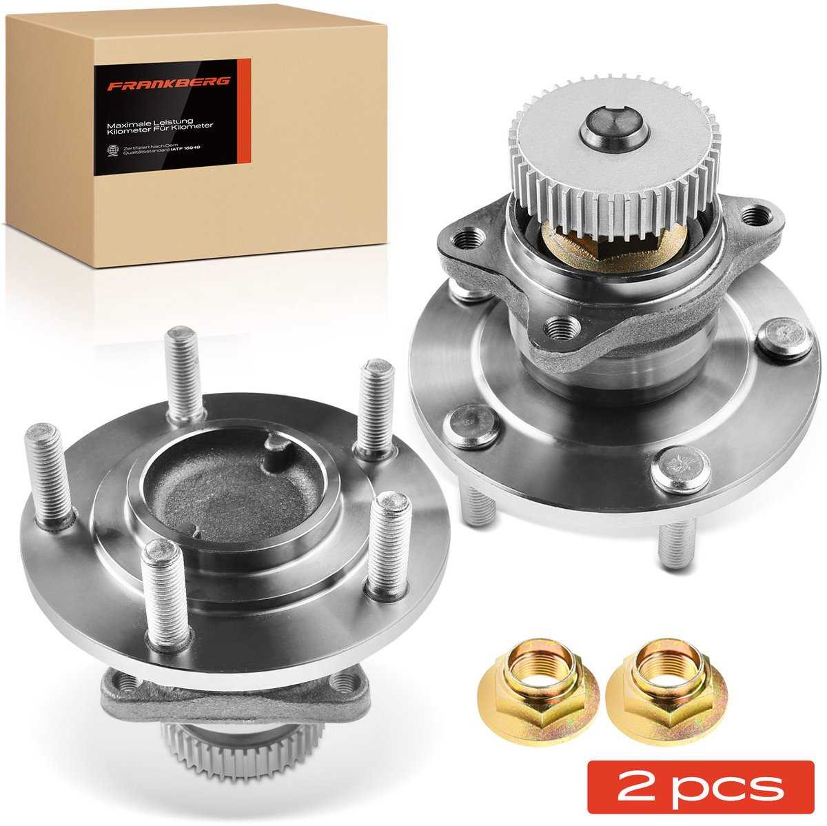 Frankberg 2x Wielnaaf Set Achter voor Hyundai iX20 KIA Soul Venga