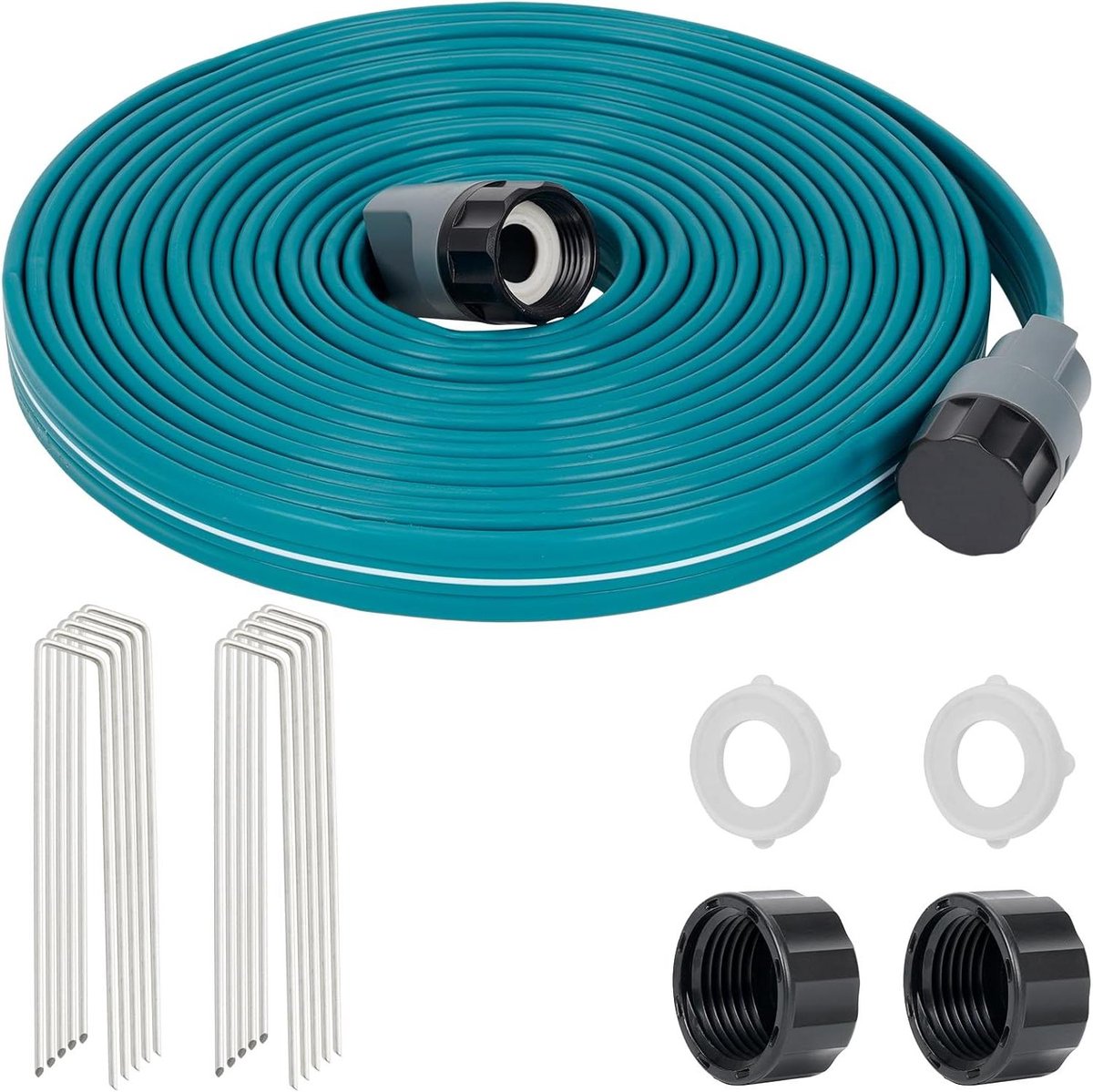 Sprinkler Soaker Slang - Bewateringsslang Gazon - Tuin Besproeien - 3-Buis Configuratie - 76 meter - Groen