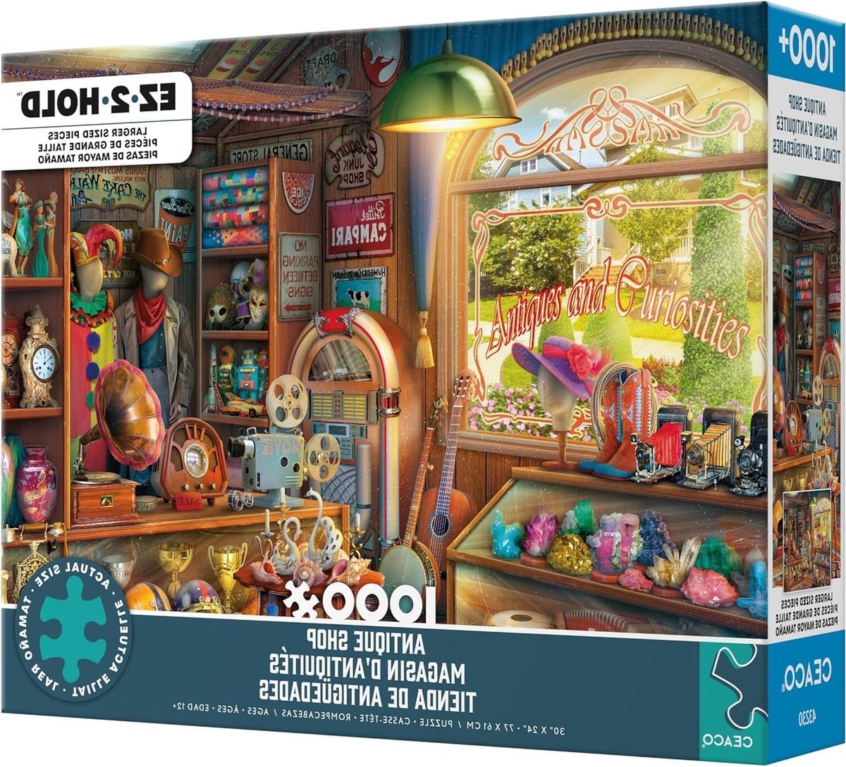 Legpuzzel - Antieke winkel - Urenlang vermaak - Uniek gevormde stukken - 1000 extra grote stukjes - Meerkleurig
