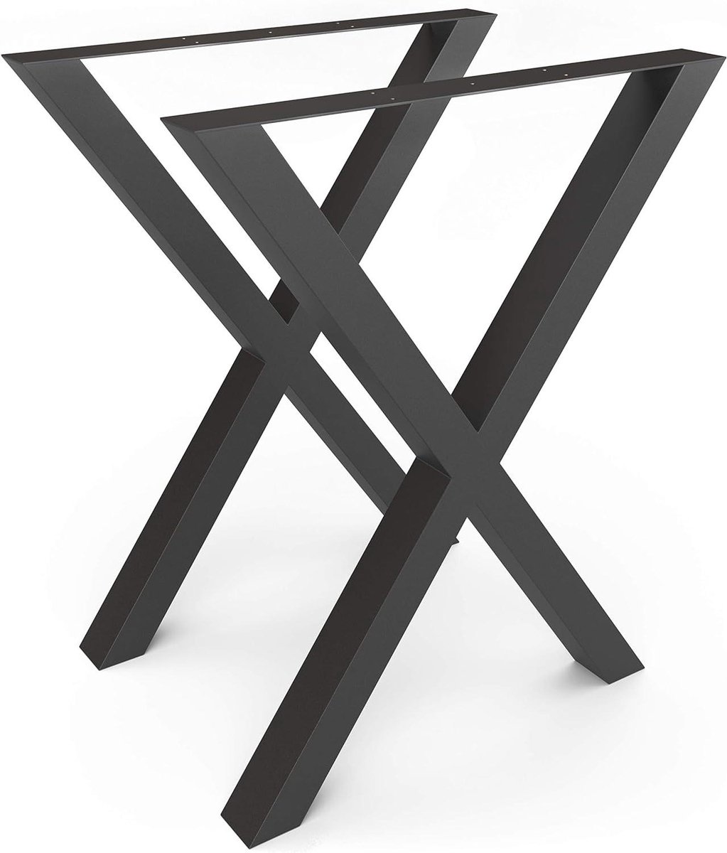 Tafelframes X-vorm - Tafelonderstellen set - Zelf meubels maken - Hoge draagkracht - 60x72 cm - Zwart